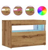 VidaXL Tv-meubel met LED 60x35x40 cm bewerkt hout artisanaal eiken