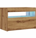 VidaXL Tv-meubel met LED 60x35x40 cm bewerkt hout artisanaal eiken