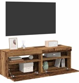 VidaXL Tv-meubels met LED-verlichting 2 st bewerkt hout oud hout