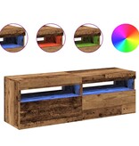VidaXL Tv-meubels met LED-verlichting 2 st bewerkt hout oud hout