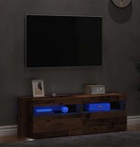 VidaXL Tv-meubels met LED-verlichting 2 st bewerkt hout oud hout