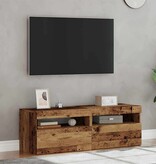 VidaXL Tv-meubels met LED-verlichting 2 st bewerkt hout oud hout