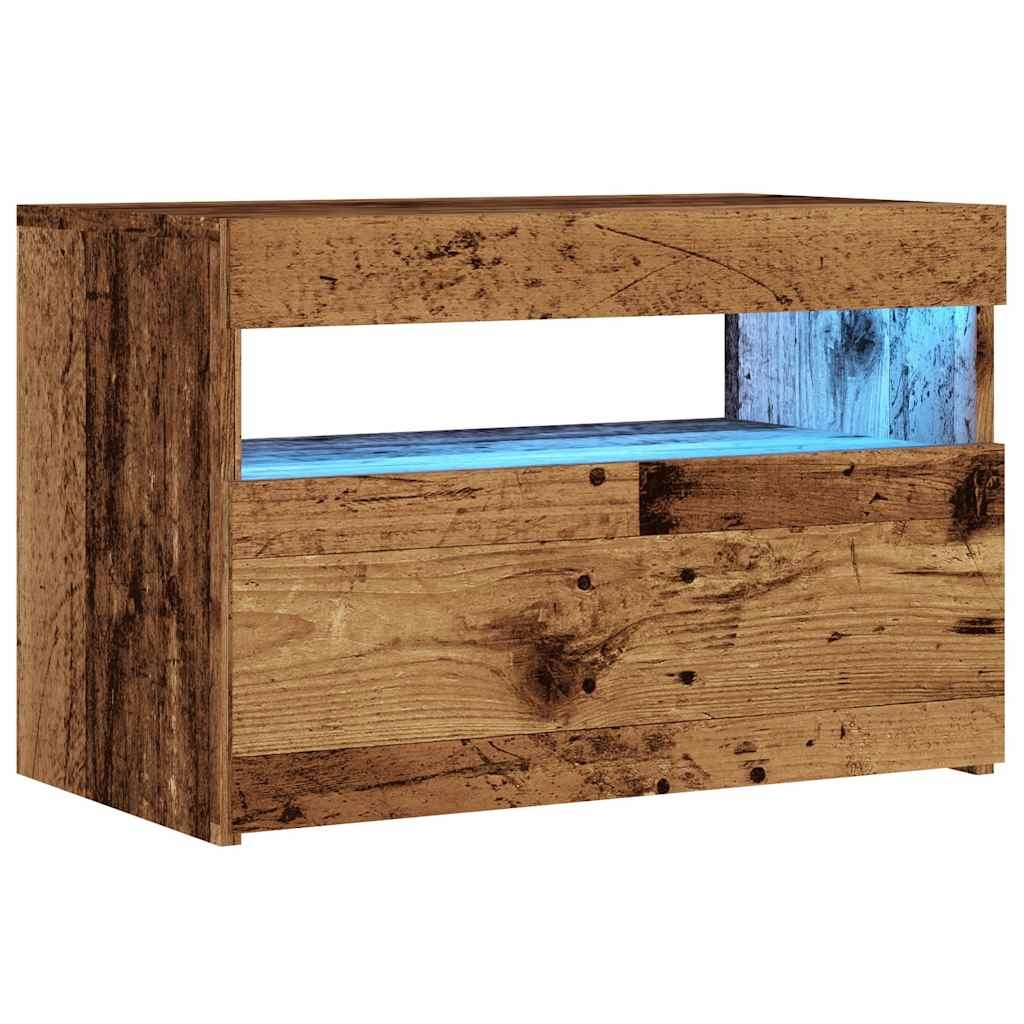 VidaXL Tv-meubel met LED 60x35x40 cm bewerkt hout oud hout