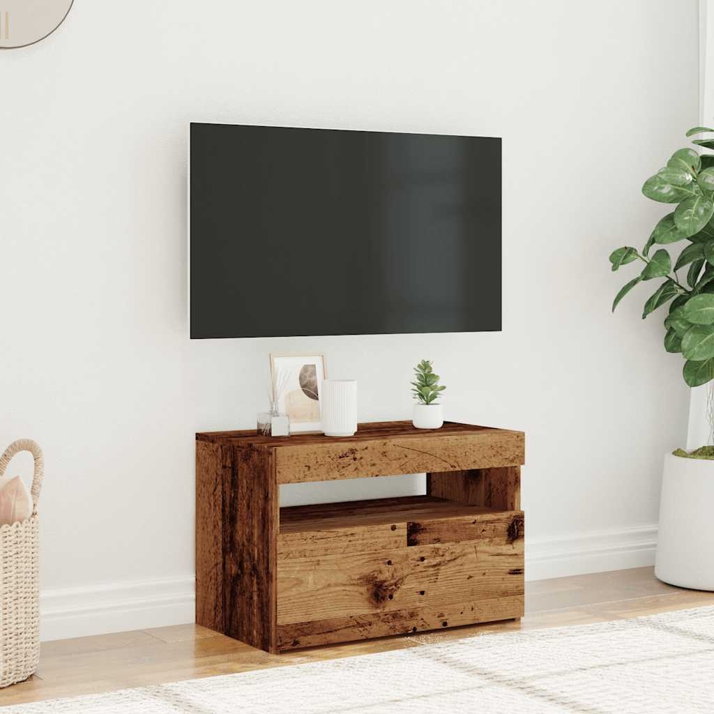 VidaXL Tv-meubel met LED 60x35x40 cm bewerkt hout oud hout