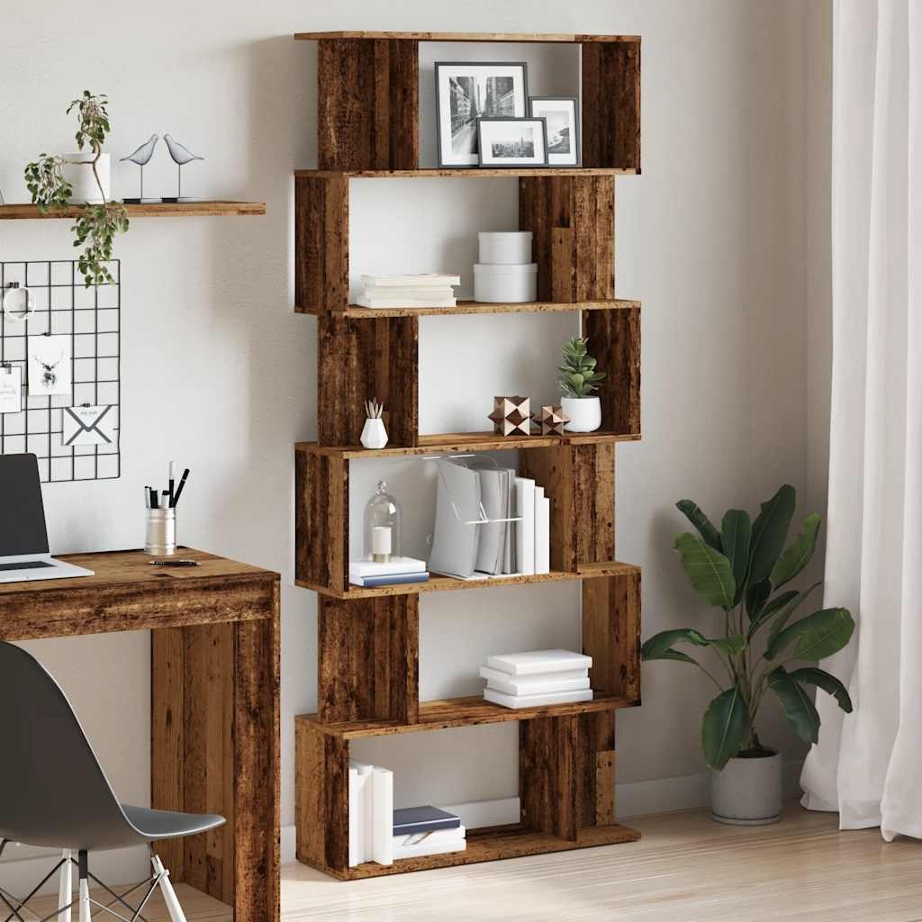 VidaXL Boekenkast 80x24x192 cm bewerkt hout oud houtkleurig