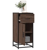 VidaXL Dressoir 35,5x35x76 cm bewerkt hout en metaal bruin eikenkleur