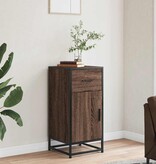 VidaXL Dressoir 35,5x35x76 cm bewerkt hout en metaal bruin eikenkleur