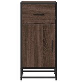 VidaXL Dressoir 35,5x35x76 cm bewerkt hout en metaal bruin eikenkleur