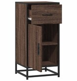 VidaXL Dressoir 35,5x35x76 cm bewerkt hout en metaal bruin eikenkleur