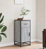 VidaXL Dressoir 35,5x35x76 cm bewerkt hout en metaal grijs sonoma