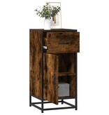 VidaXL Dressoir 35,5x35x76 cm bewerkt hout en metaal gerookt eiken