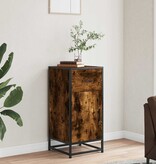 VidaXL Dressoir 35,5x35x76 cm bewerkt hout en metaal gerookt eiken