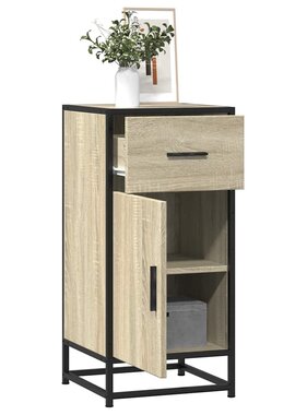 vidaXL Dressoir 35,5x35x76 cm bewerkt hout en metaal sonoma eikenkleur