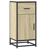 VidaXL Dressoir 35,5x35x76 cm bewerkt hout en metaal sonoma eikenkleur