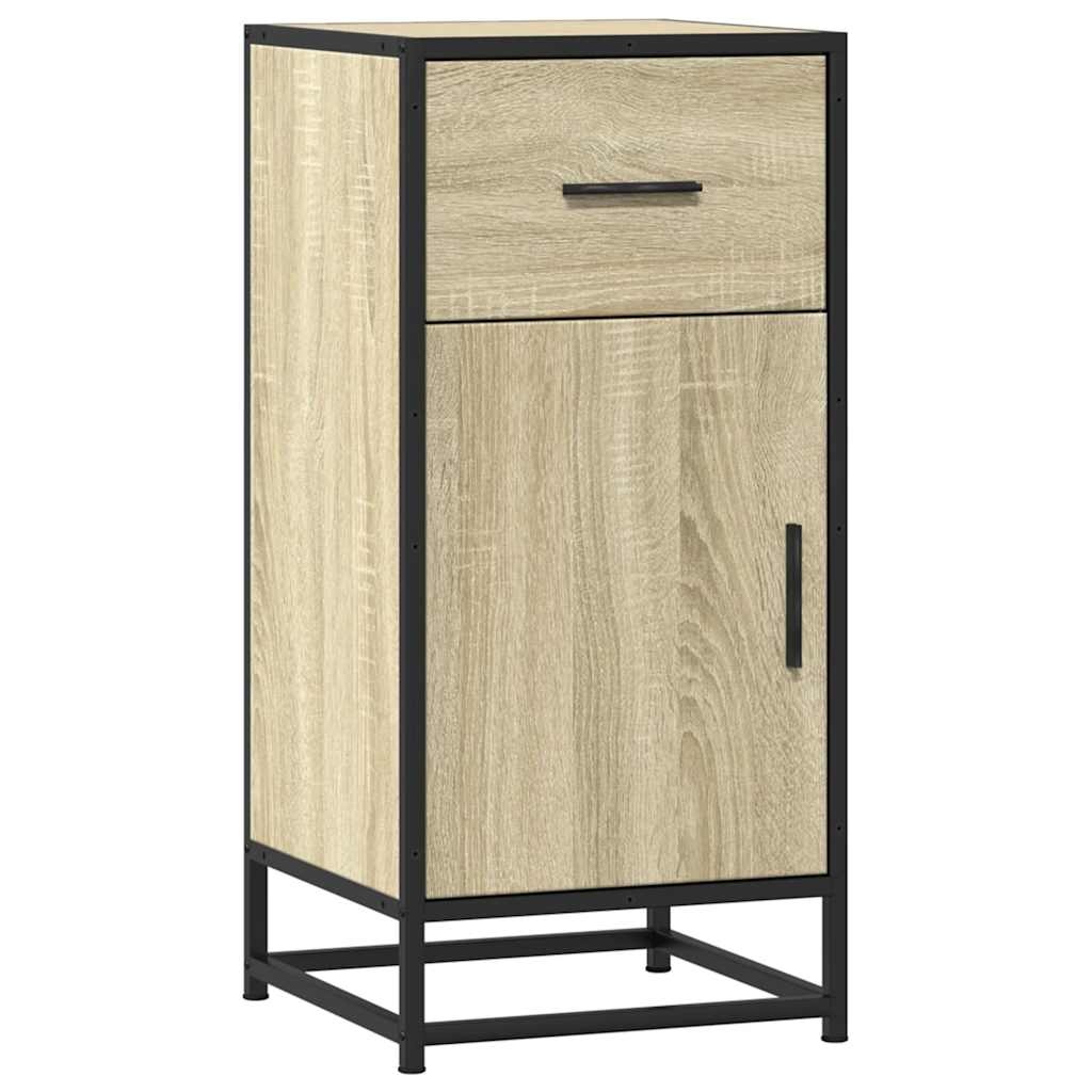 VidaXL Dressoir 35,5x35x76 cm bewerkt hout en metaal sonoma eikenkleur