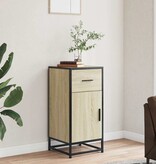 VidaXL Dressoir 35,5x35x76 cm bewerkt hout en metaal sonoma eikenkleur