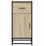 VidaXL Dressoir 35,5x35x76 cm bewerkt hout en metaal sonoma eikenkleur