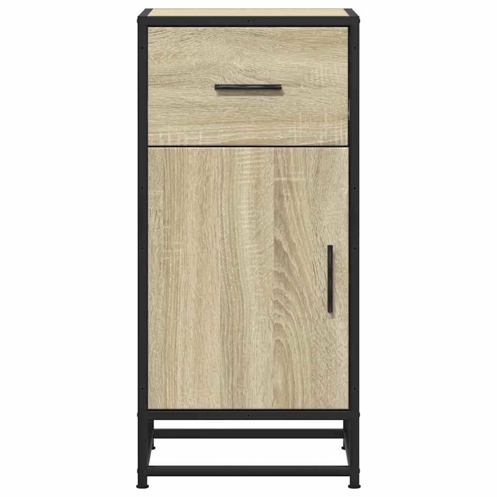 VidaXL Dressoir 35,5x35x76 cm bewerkt hout en metaal sonoma eikenkleur