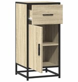 VidaXL Dressoir 35,5x35x76 cm bewerkt hout en metaal sonoma eikenkleur