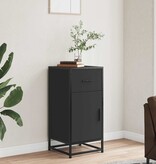 VidaXL Dressoir 35,5x35x76 cm bewerkt hout en metaal zwart