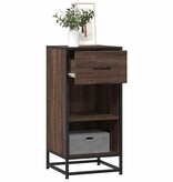 VidaXL Dressoir 35,5x35x76 cm bewerkt hout en metaal bruin eikenkleur