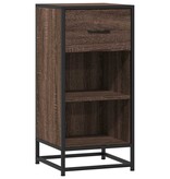 VidaXL Dressoir 35,5x35x76 cm bewerkt hout en metaal bruin eikenkleur