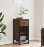 VidaXL Dressoir 35,5x35x76 cm bewerkt hout en metaal bruin eikenkleur