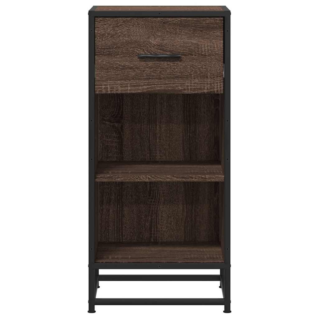 VidaXL Dressoir 35,5x35x76 cm bewerkt hout en metaal bruin eikenkleur