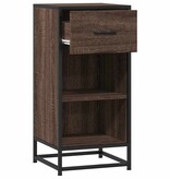 VidaXL Dressoir 35,5x35x76 cm bewerkt hout en metaal bruin eikenkleur