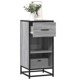 VidaXL Dressoir 35,5x35x76 cm bewerkt hout en metaal grijs sonoma