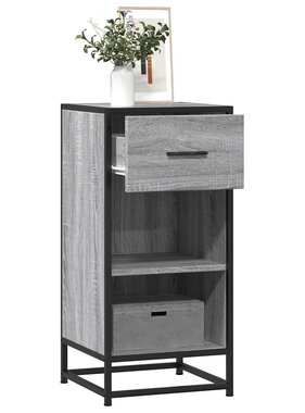vidaXL Dressoir 35,5x35x76 cm bewerkt hout en metaal grijs sonoma