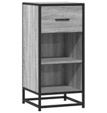 VidaXL Dressoir 35,5x35x76 cm bewerkt hout en metaal grijs sonoma