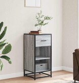 VidaXL Dressoir 35,5x35x76 cm bewerkt hout en metaal grijs sonoma