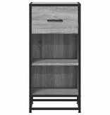 VidaXL Dressoir 35,5x35x76 cm bewerkt hout en metaal grijs sonoma