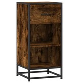 VidaXL Dressoir 35,5x35x76 cm bewerkt hout en metaal gerookt eiken