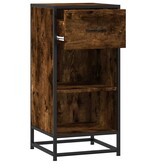 VidaXL Dressoir 35,5x35x76 cm bewerkt hout en metaal gerookt eiken