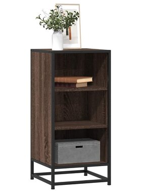 vidaXL Dressoir 35,5x35x76 cm bewerkt hout en metaal bruin eikenkleur
