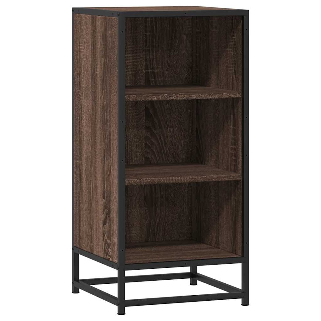 VidaXL Dressoir 35,5x35x76 cm bewerkt hout en metaal bruin eikenkleur