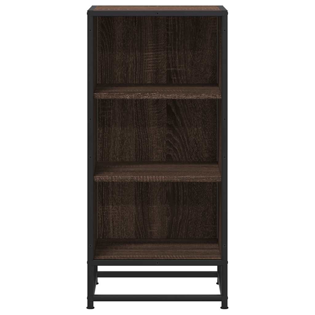 VidaXL Dressoir 35,5x35x76 cm bewerkt hout en metaal bruin eikenkleur