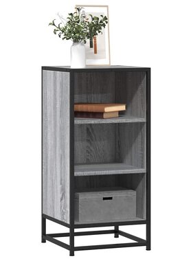 VidaXL Dressoir 35,5x35x76 cm bewerkt hout en metaal grijs sonoma