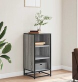 VidaXL Dressoir 35,5x35x76 cm bewerkt hout en metaal grijs sonoma