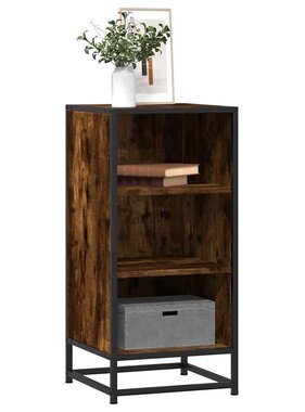 vidaXL Dressoir 35,5x35x76 cm bewerkt hout en metaal gerookt eiken