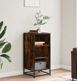 vidaXL Dressoir 35,5x35x76 cm bewerkt hout en metaal gerookt eiken