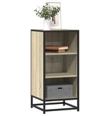 VidaXL Dressoir 35,5x35x76 cm bewerkt hout en metaal sonoma eikenkleur