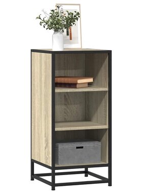 vidaXL Dressoir 35,5x35x76 cm bewerkt hout en metaal sonoma eikenkleur