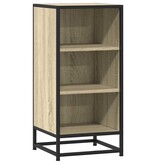 VidaXL Dressoir 35,5x35x76 cm bewerkt hout en metaal sonoma eikenkleur
