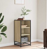 VidaXL Dressoir 35,5x35x76 cm bewerkt hout en metaal sonoma eikenkleur