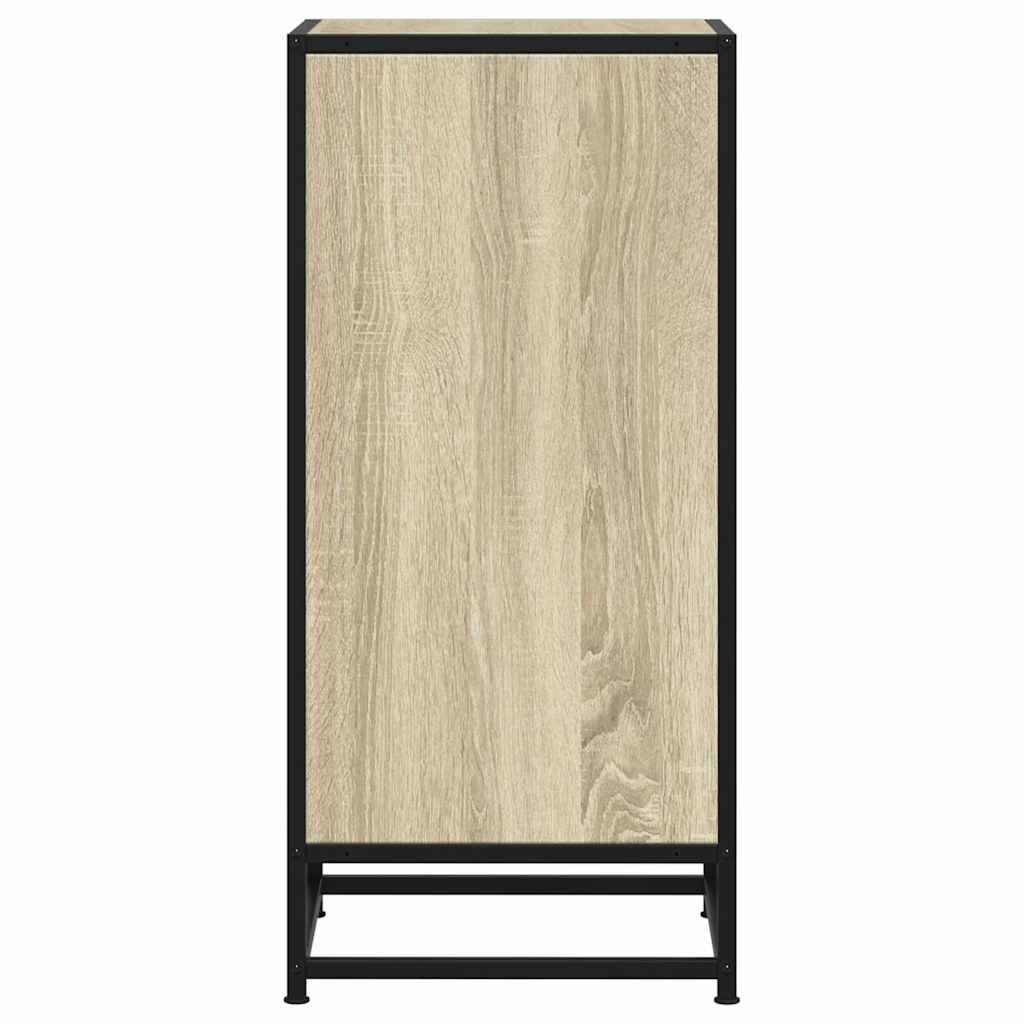 VidaXL Dressoir 35,5x35x76 cm bewerkt hout en metaal sonoma eikenkleur