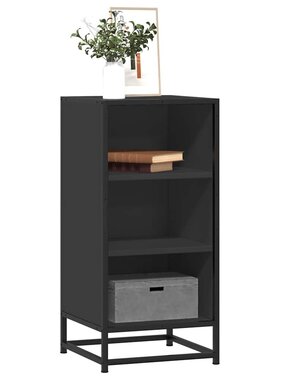 vidaXL Dressoir 35,5x35x76 cm bewerkt hout en metaal zwart