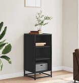 VidaXL Dressoir 35,5x35x76 cm bewerkt hout en metaal zwart